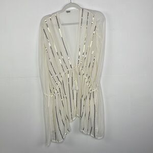 Cover kimono wrap sequined off white